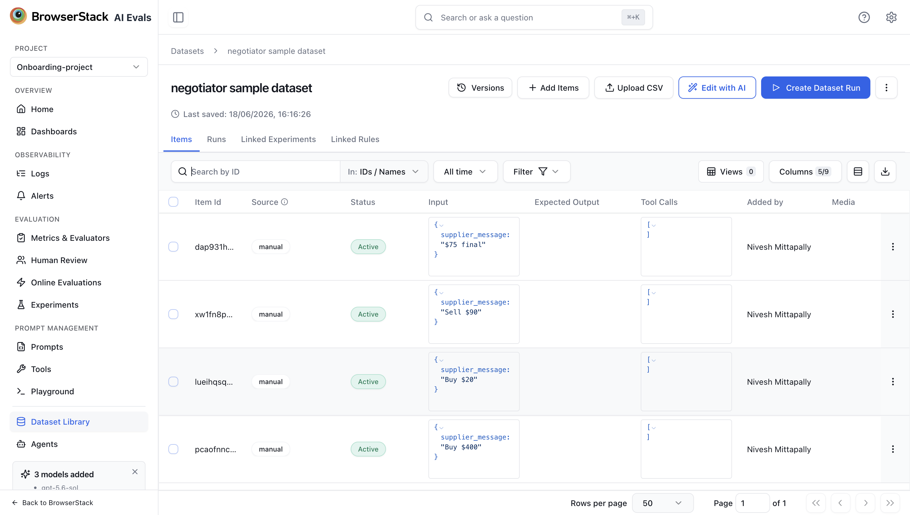 The Edit with AI button in the dataset detail header