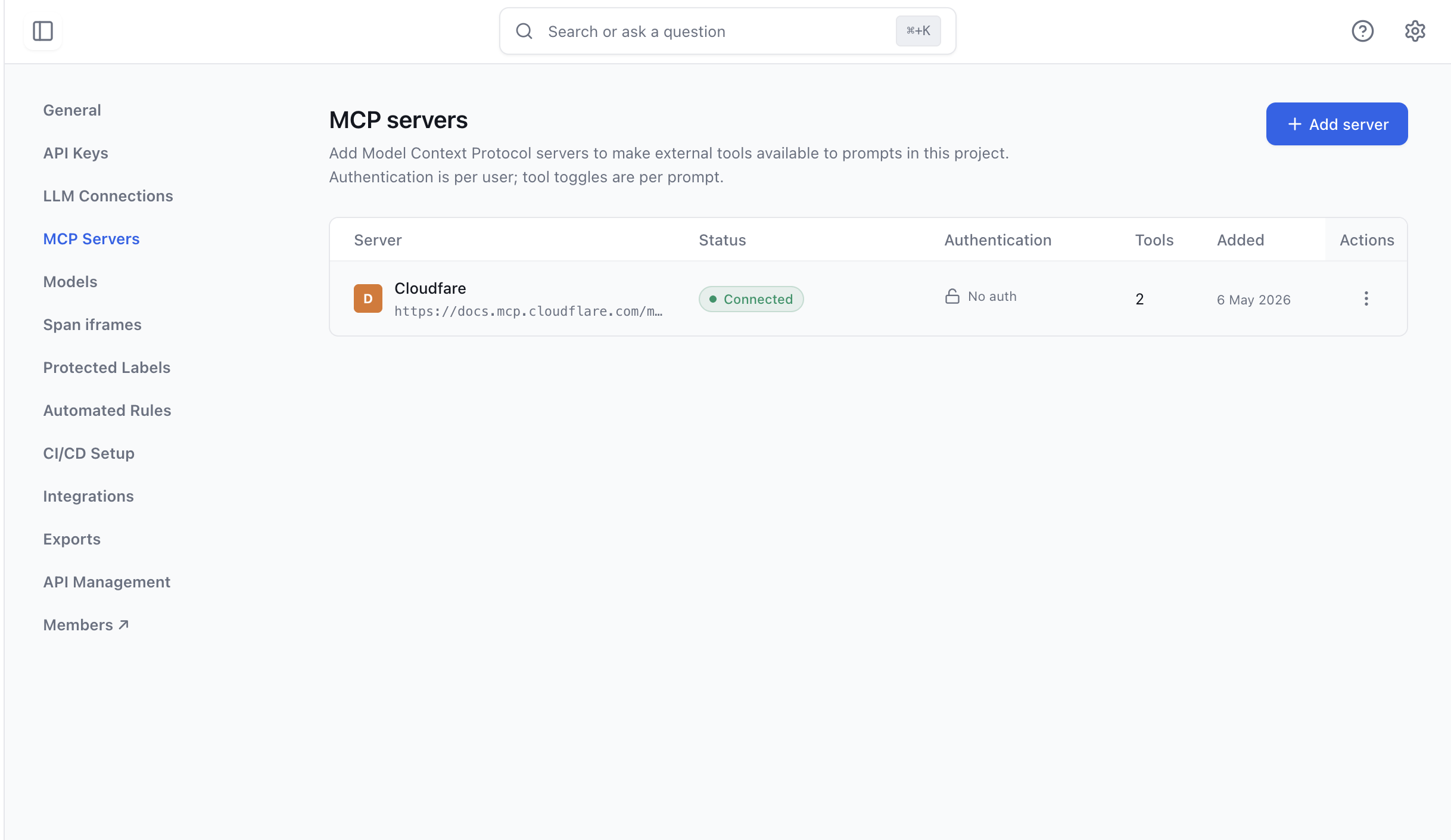 MCP servers list